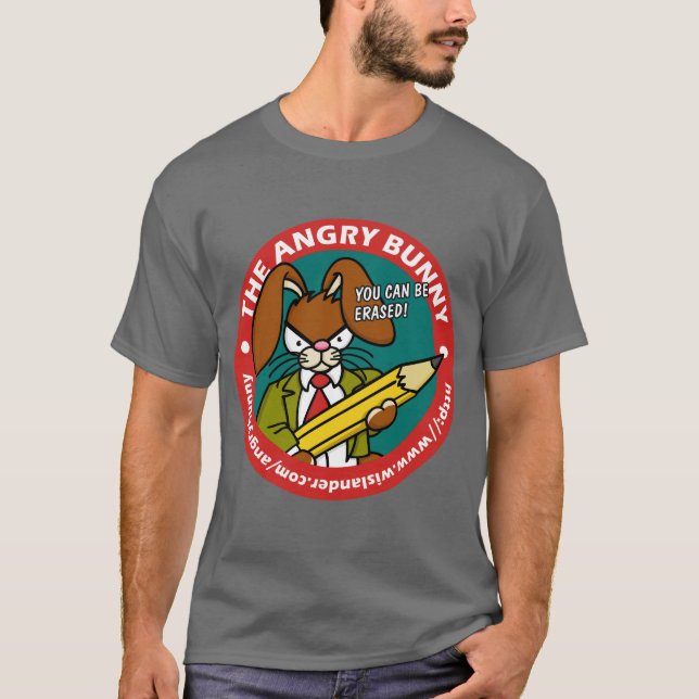T-shirt Chemise effacée par lapin fâché 1 (Devant)