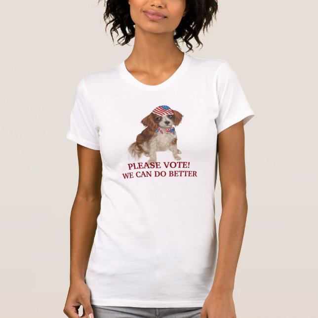T-shirt Chemise électorale avec le roi Charles Dog (Devant)