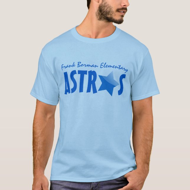 T-shirt Chemise élémentaire de stat Astros de bleu de (Devant)
