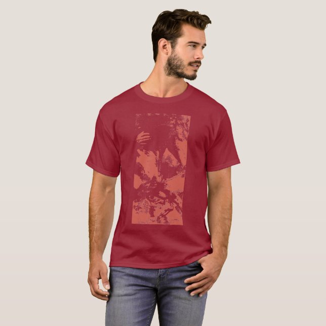 T-shirt Chemise emboutie rouge de "cavalier" (Devant entier)