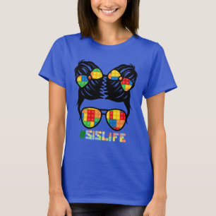 T-shirt Chemise en brique Empreinte de léopard Messy Bun