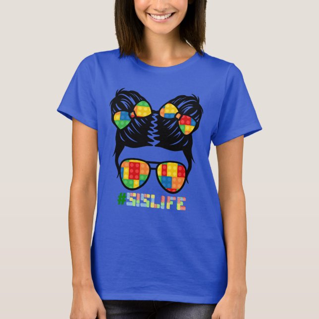 T-shirt Chemise en brique | Empreinte de léopard Messy Bun (Devant)