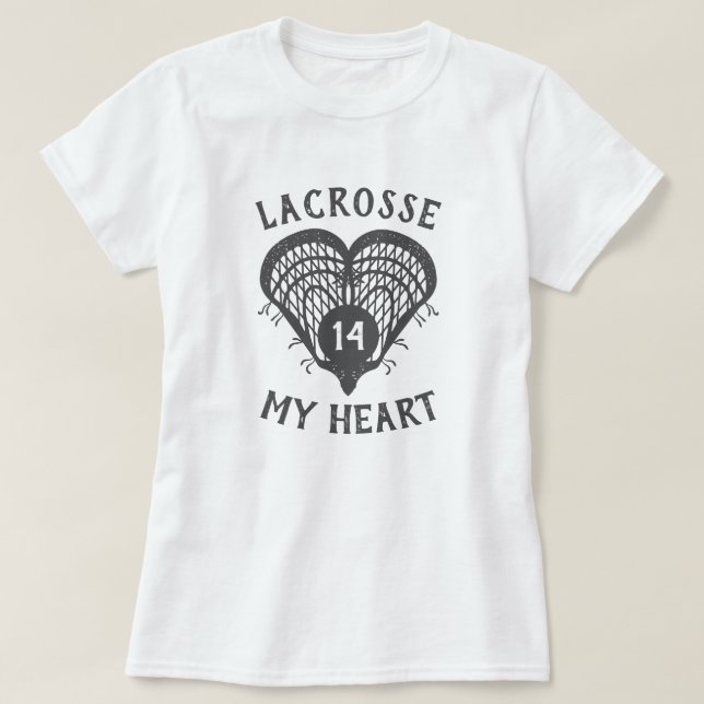T-shirt Chemise en crosse gris Mon Coeur T (Design devant)