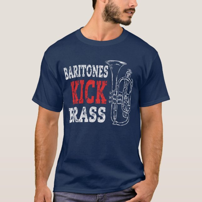 T-shirt Chemise en laiton de cadeau de fanfare d'euphonium (Devant)