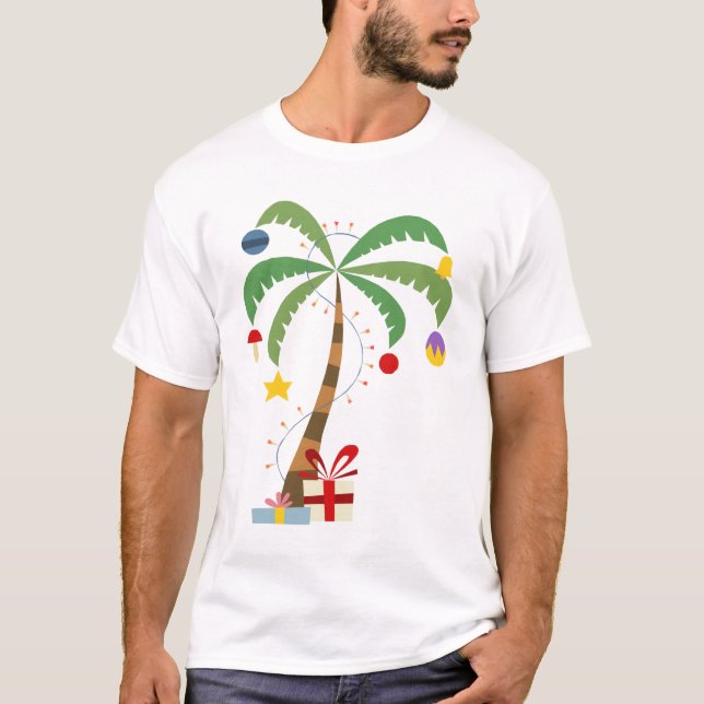 T-shirt Chemise en palmier de Noël (Devant)