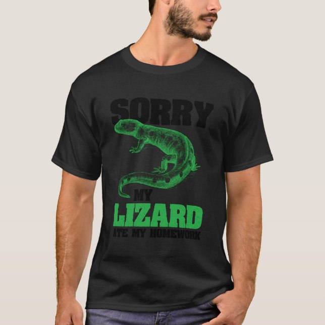 T-shirt Chemise en Reptile Drôle - Mon Lizard Mangé Ma Mai (Devant)