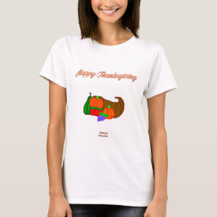 T-shirt Chemise en T blanche pour femmes Cornucopia Thanks