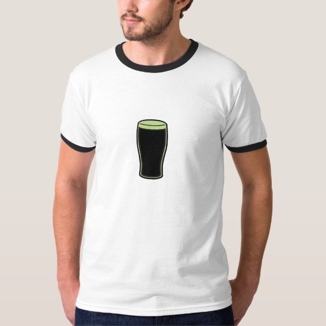 T-shirt Chemise en verre de bière de vert de pinte de St (Devant)