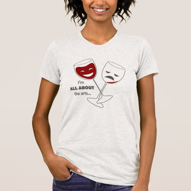 T-shirt Chemise en verre de vin amusante (Devant)