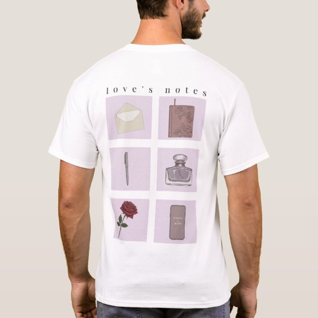 T-shirt Chemise esthétique romantique Notes d'amour (Dos)