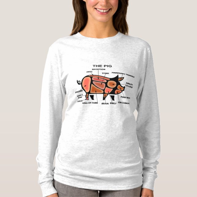 T-shirt chemise expliquant les cochons (Devant)