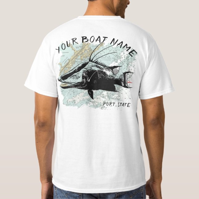 T-shirt Chemise faite sur commande de nom de bateau de (Dos)