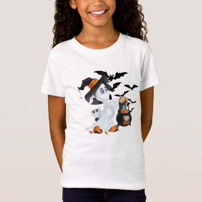 T-Shirt Chemise fantôme Halloween pour enfants (Devant)