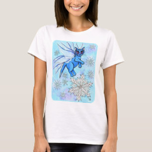 T-shirt Chemise féerique d'art de neige de chat de flocon