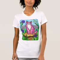 Chemise féerique d'art d'imaginaire de chat de