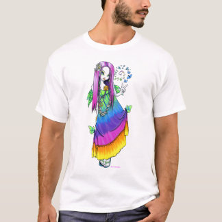 T-shirt Chemise féerique hippie de paix d'arc-en-ciel de