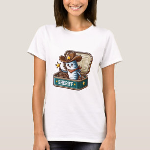 T-shirt Chemise féminine drôle de sardine shérif