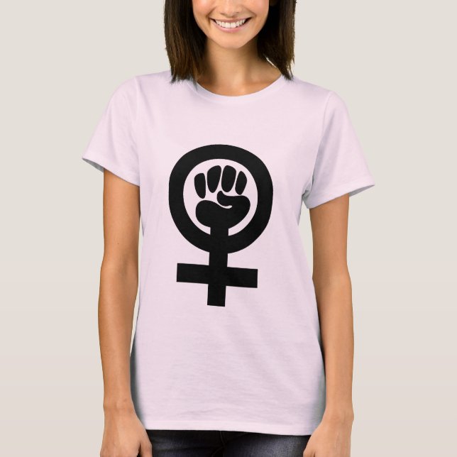 T-shirt Chemise féministe de symbole de poing (Devant)
