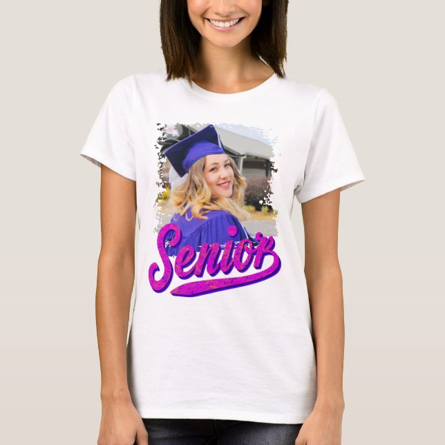 T-shirt Chemise femme photo personnalisée senior (Devant)