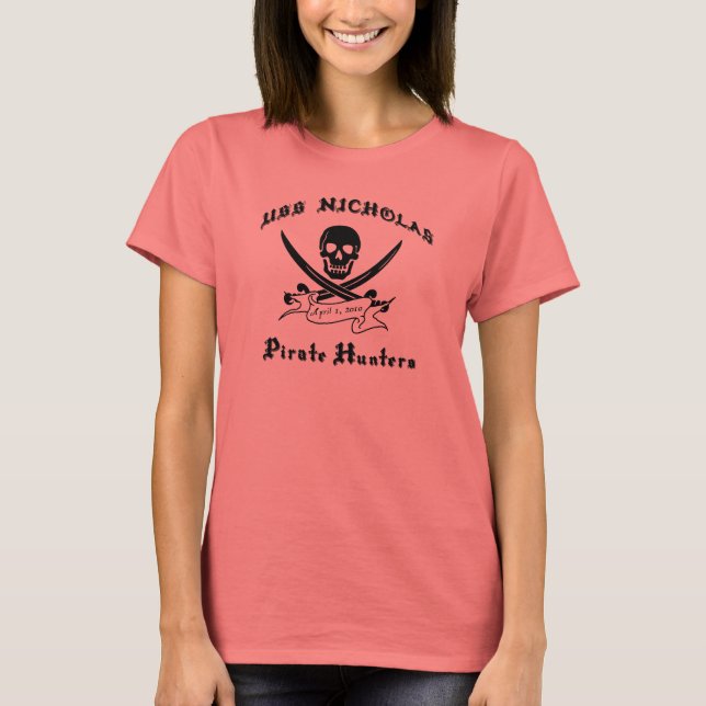 T-shirt Chemise femme USS Nicholas Pirate Hunters (Devant)