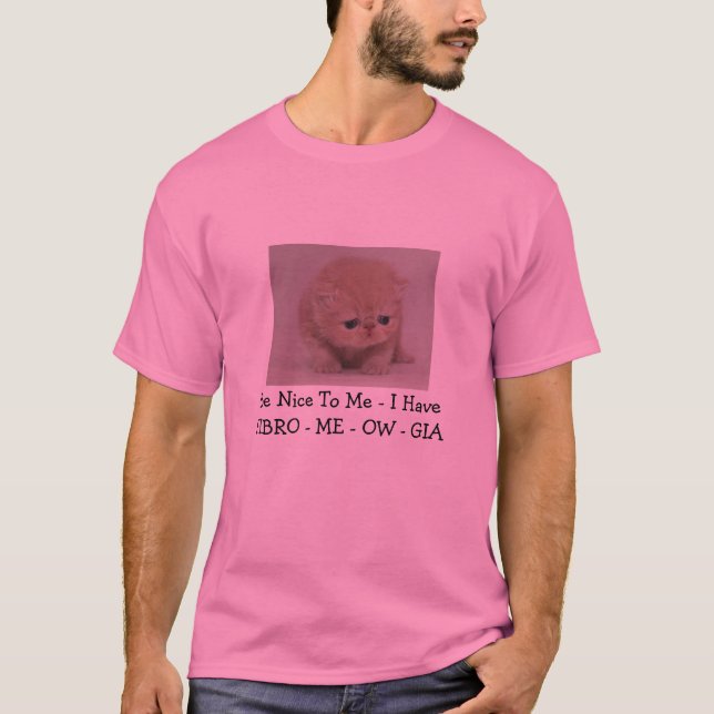T-shirt Chemise fibro de sommeil de chaton (Devant)