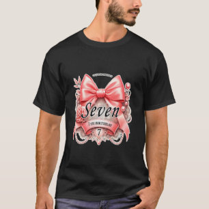 T-shirt Chemise Fille 7 Ans Anniversaire Ruban Coquette Ro