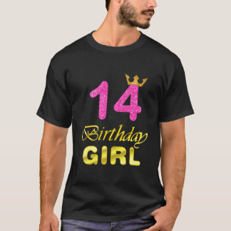 T-shirt Chemise Fille Anniversaire 14E Anniversaire 14 Ann