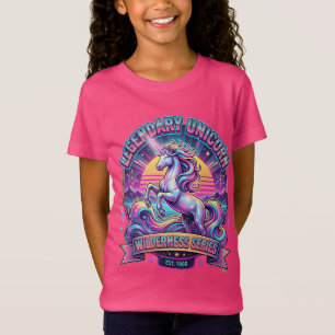 T-Shirt Chemise Filles Licorne Légendaire & Étoiles Rétro