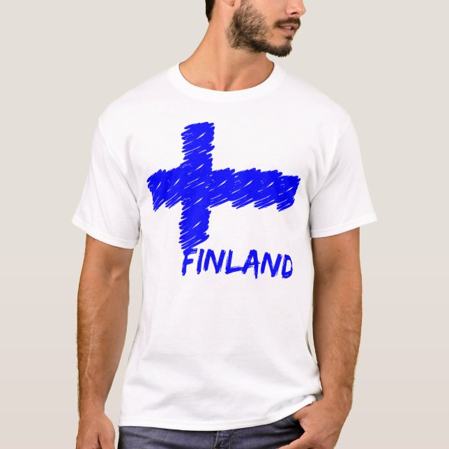 T-shirt Chemise Finlande Drapeau - choisir style (Devant)