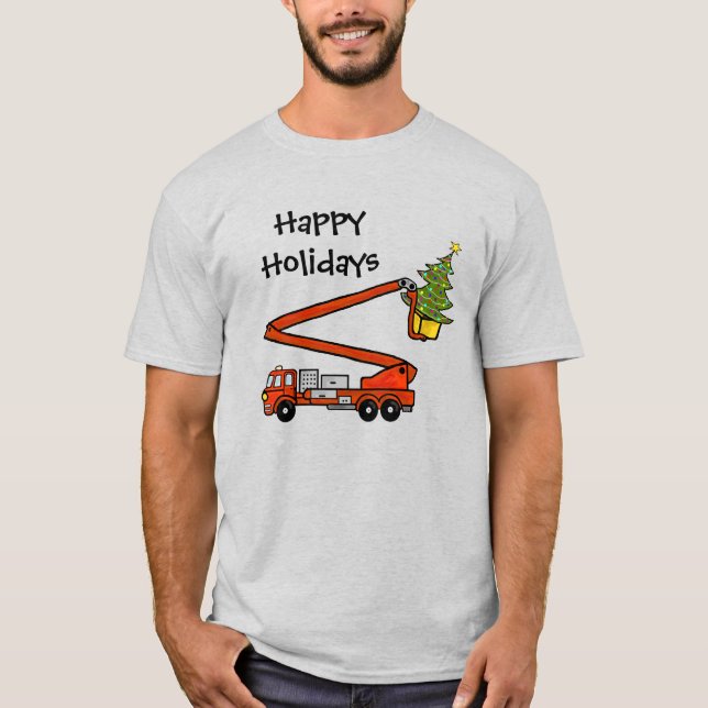 T-shirt Chemise Firetruck et Christmas Tree (Devant)