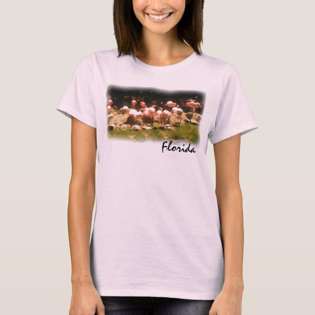 T-shirt Chemise flamand rose de Floride (Devant)