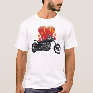 T-shirt Chemise Flaming Love Biker