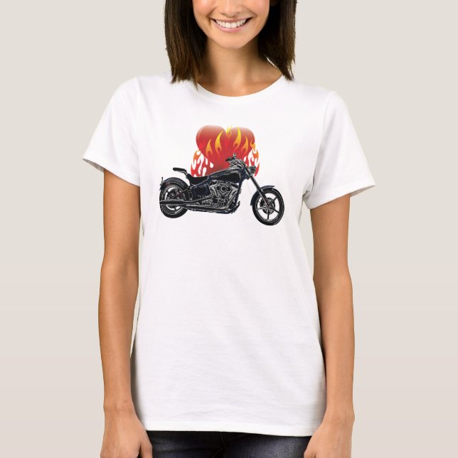 T-shirt Chemise Flaming Love Biker (Devant)