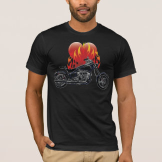 T-shirt Chemise Flaming Love Biker