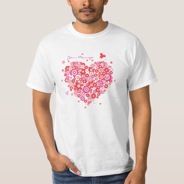 T-shirt Chemise Fleur Coeur 1 (Devant)