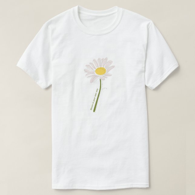 T-shirt Chemise Fleur – Couleurs Blanches (Design devant)