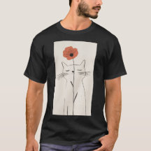 Chemise Fleur de Chat Minimaliste Cadeau pour l'Am