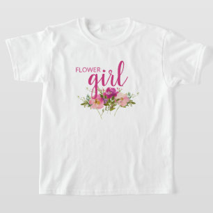 T-shirt Chemise Fleur Fille Rose Floral Aquarelle Mariage
