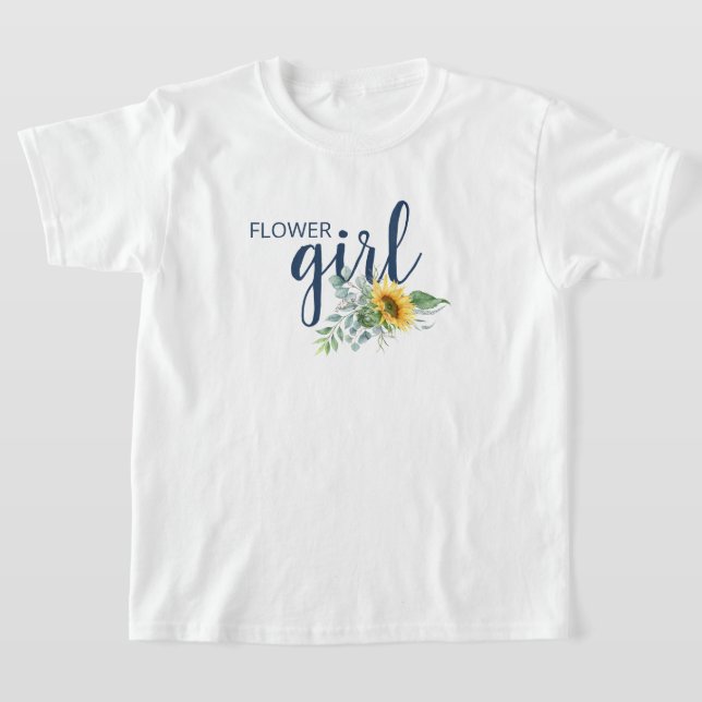 T-shirt Chemise Fleur Fille Tournesol Mariage (Poser)