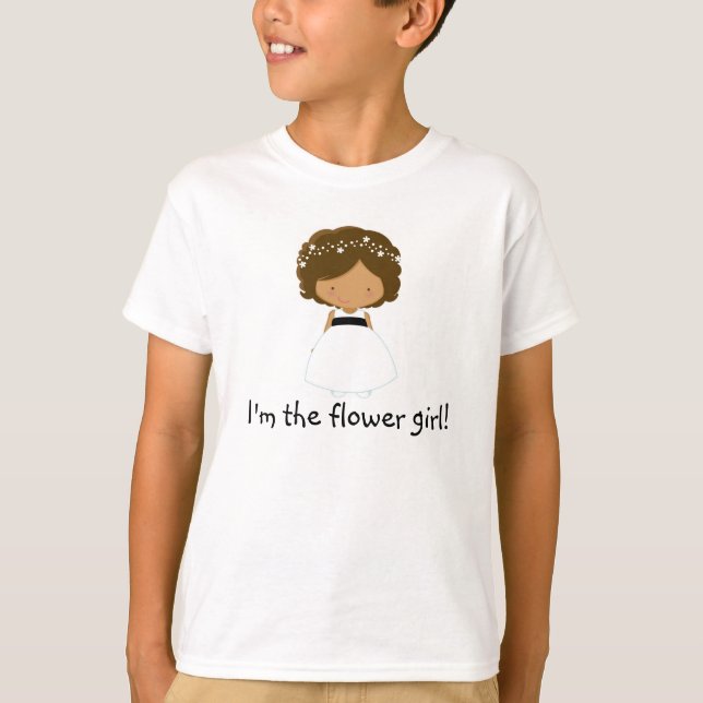T-shirt Chemise Fleur Personnalisée-Je suis la Fleur Fille (Devant)
