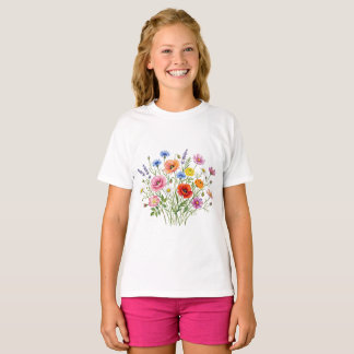T-shirt Chemise Fleurie de Jardin de Fleurs Sauvages