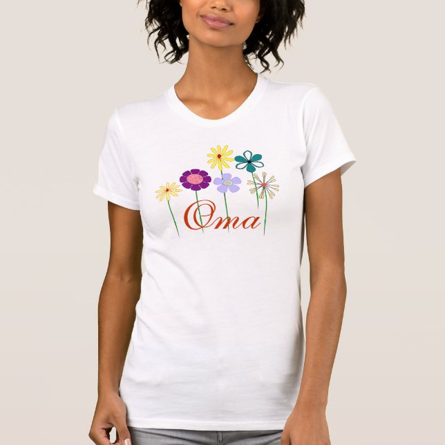 T-shirt Chemise fleurie d'Oma (Devant)