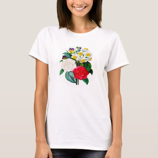 T-shirt Chemise Fleurs Vintage (Devant)