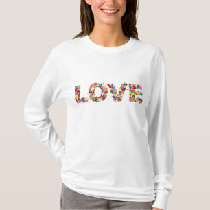 T-shirt Chemise florale d'amour de fleur