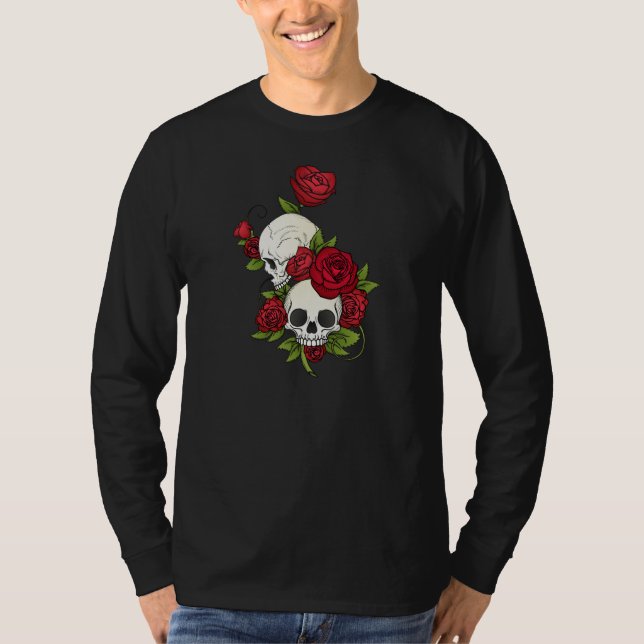 T-shirt Chemise florale de douille de Skulls Dia de los (Devant)