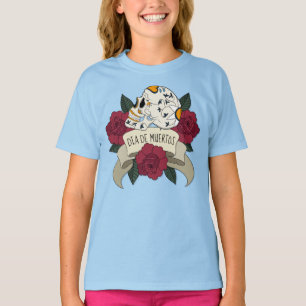 T-shirt Chemise florale de Skull Dia de los Muertos Sleeve