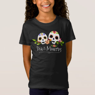 T-Shirt Chemise florale de Skulls Dia de Muertos   de