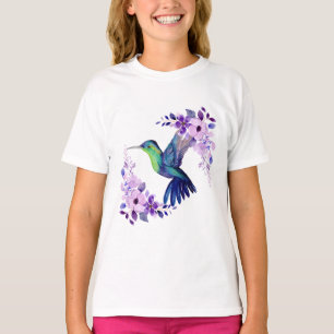 T-shirt Chemise Flower Hummingbird