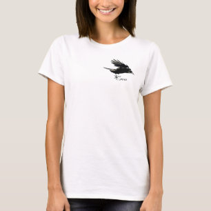 T-shirt Chemise Flying Black CROW Wildlife Art