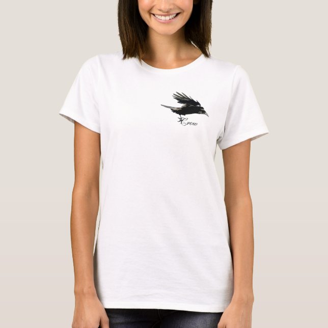 T-shirt Chemise Flying Black CROW Wildlife Art (Devant)